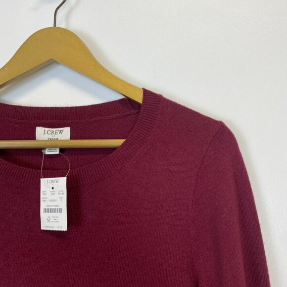 NWT J. Crew Wool Blend Burgundy Teddie Sweater - Picture 5 of 12